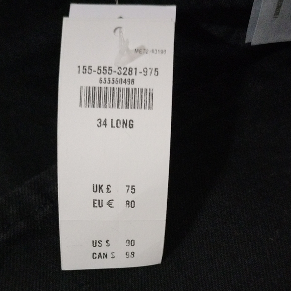 Abercrombie & Fitch Men's Jet Black Straight Jeans 34/18 L - Picture 6 of 8